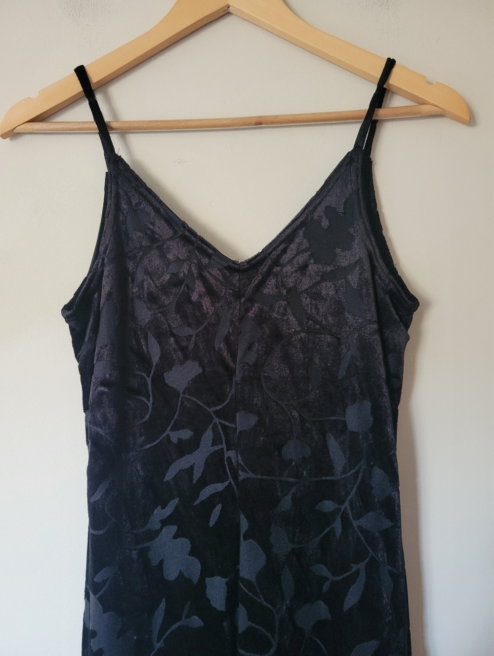 Vintage 90s Velvet Burnout Vampy Whimsigoth Grunge Maxi Slip Dress Size Small - Picture 5 of 11